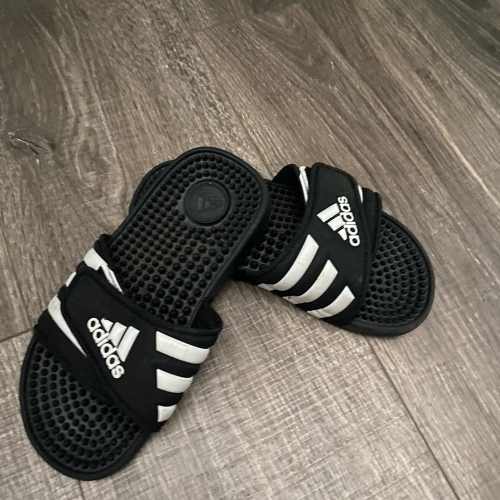 Kids size 13 Addis’s slides